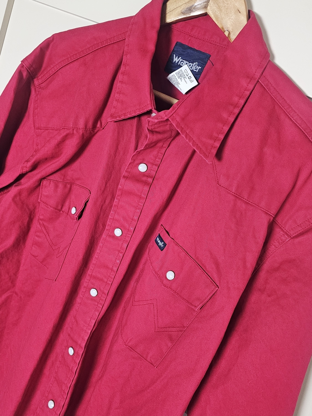 Wrangler Brushpopper Men's Red Western Pearl Snap XXL vintage